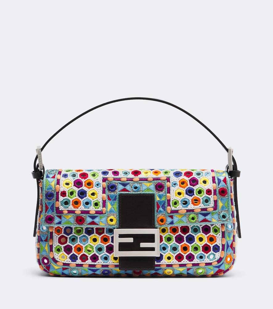 fendi baguette 26424 small embroidered shoulder bag