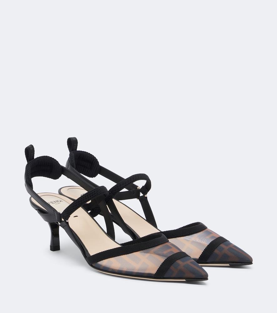 fendi colibrì mesh slingback pumps