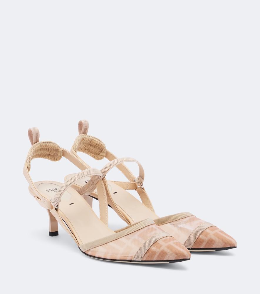 fendi colibrì mesh slingback pumps