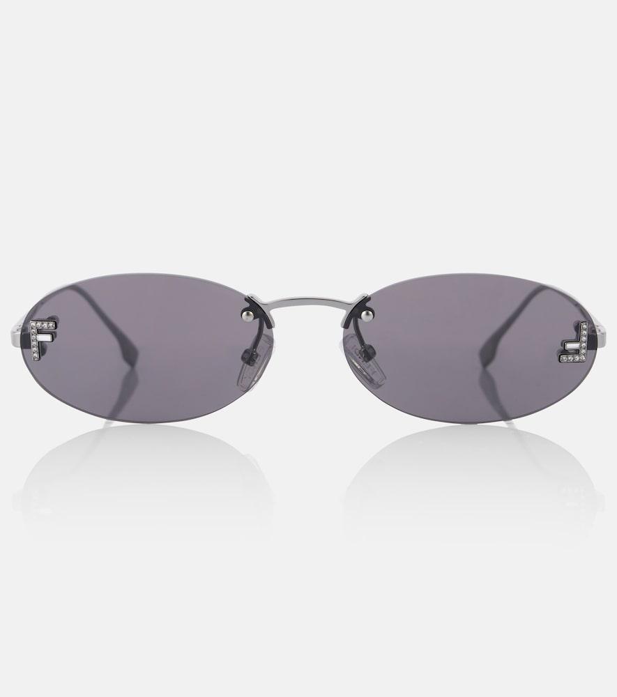 fendi fendi first crystal oval sunglasses