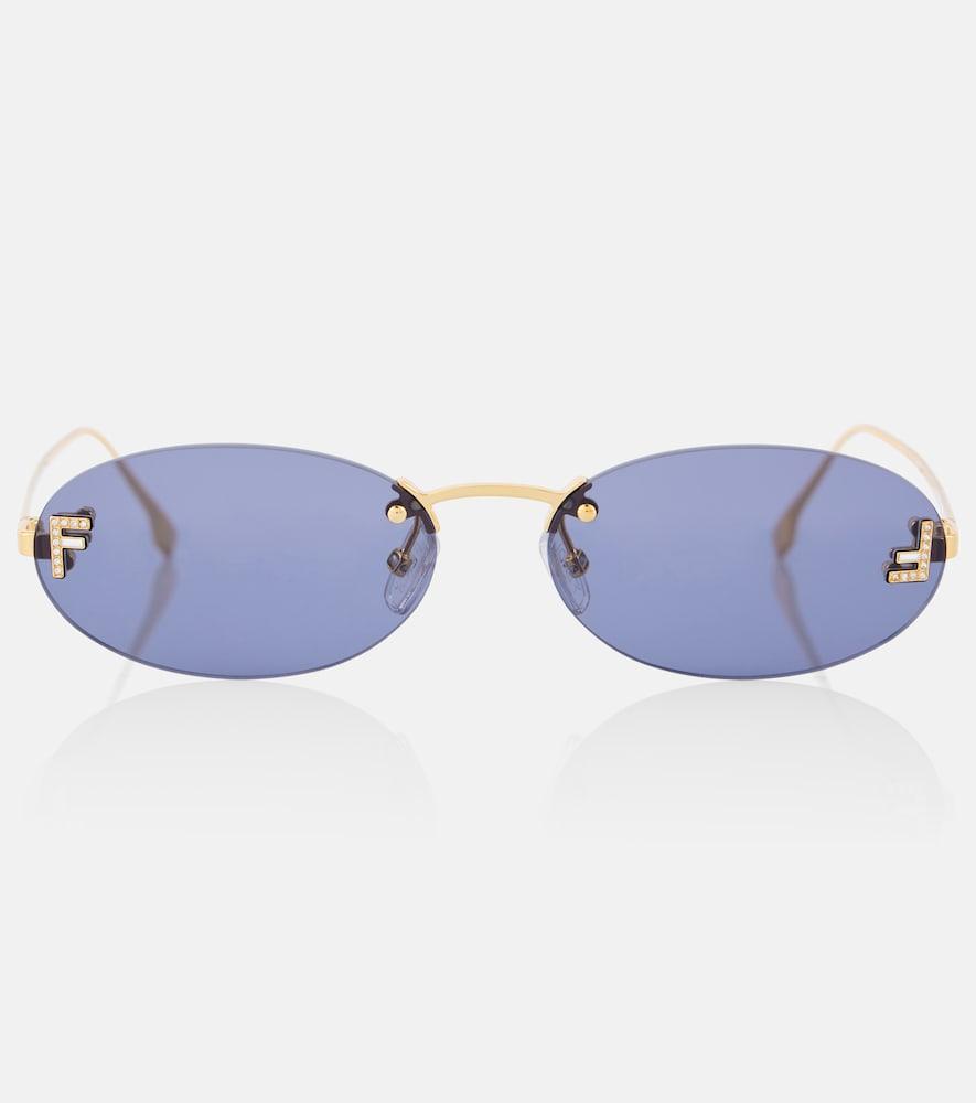 fendi fendi first crystal oval sunglasses