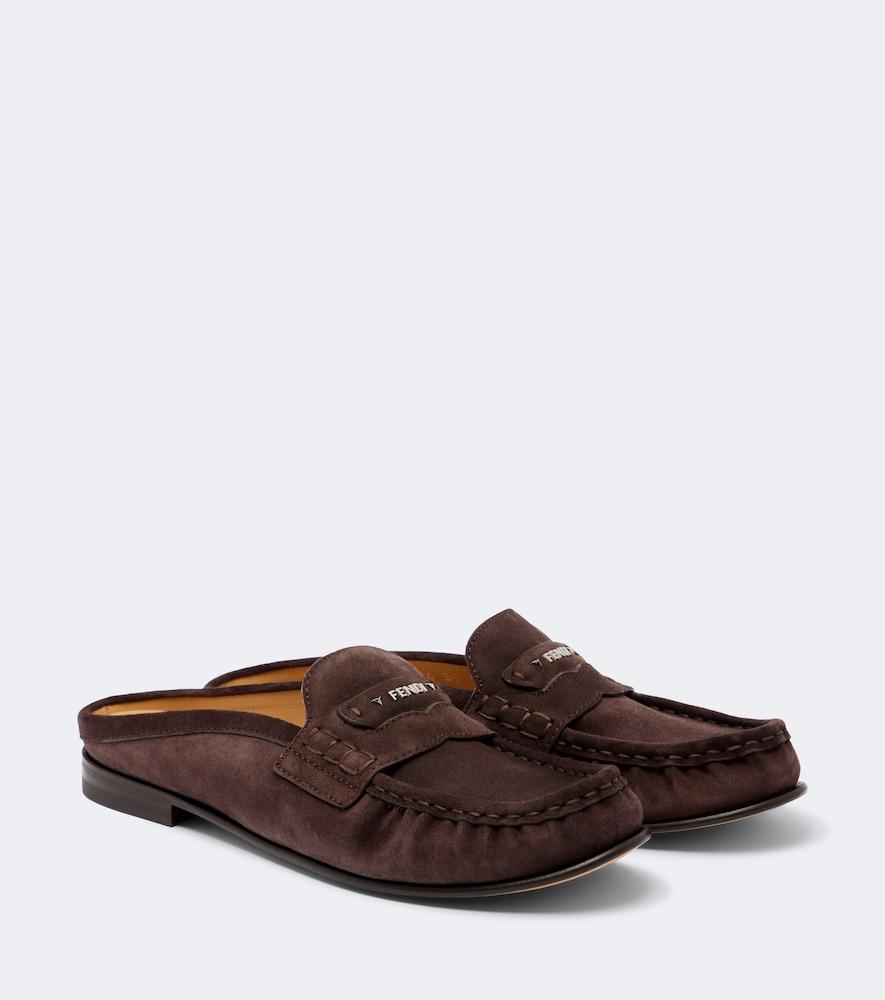 fendi fendi scrunch suede mules