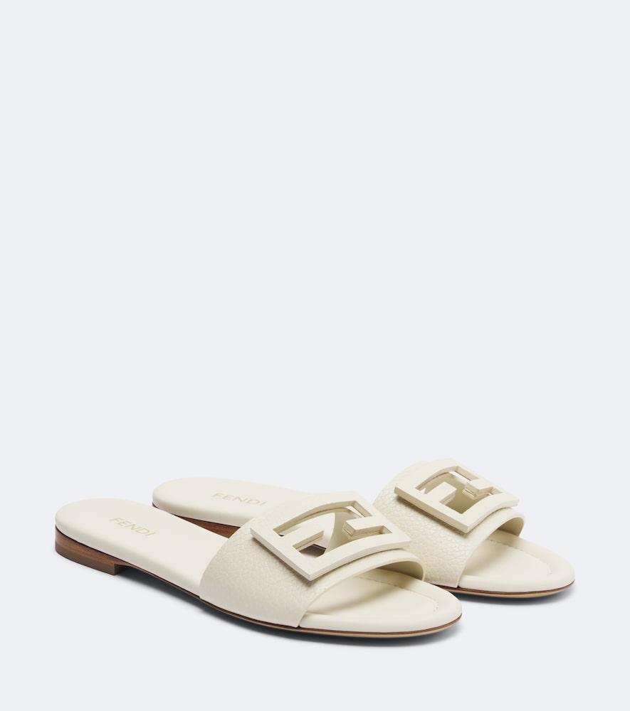 fendi ff leather slides
