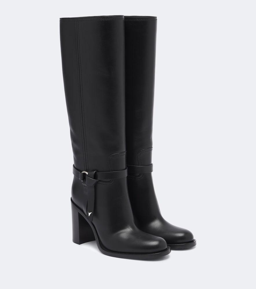 fendi leather knee-high boots