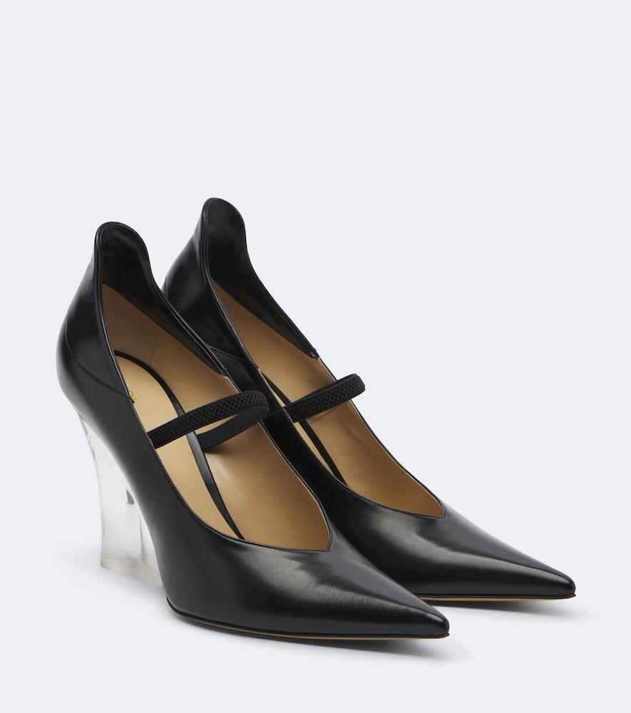 fendi leather wedge pumps