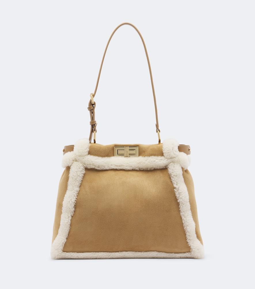 fendi peekaboo medium suede shoulder bag
