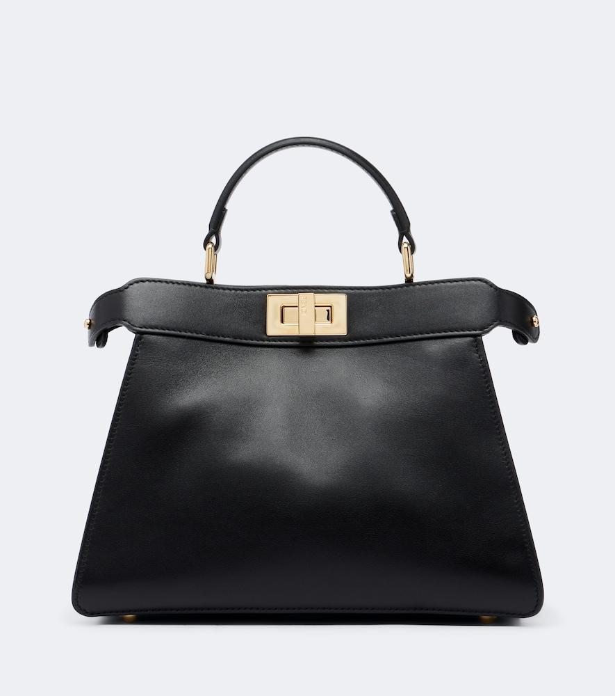 fendi peekaboo small leather top-handle bag