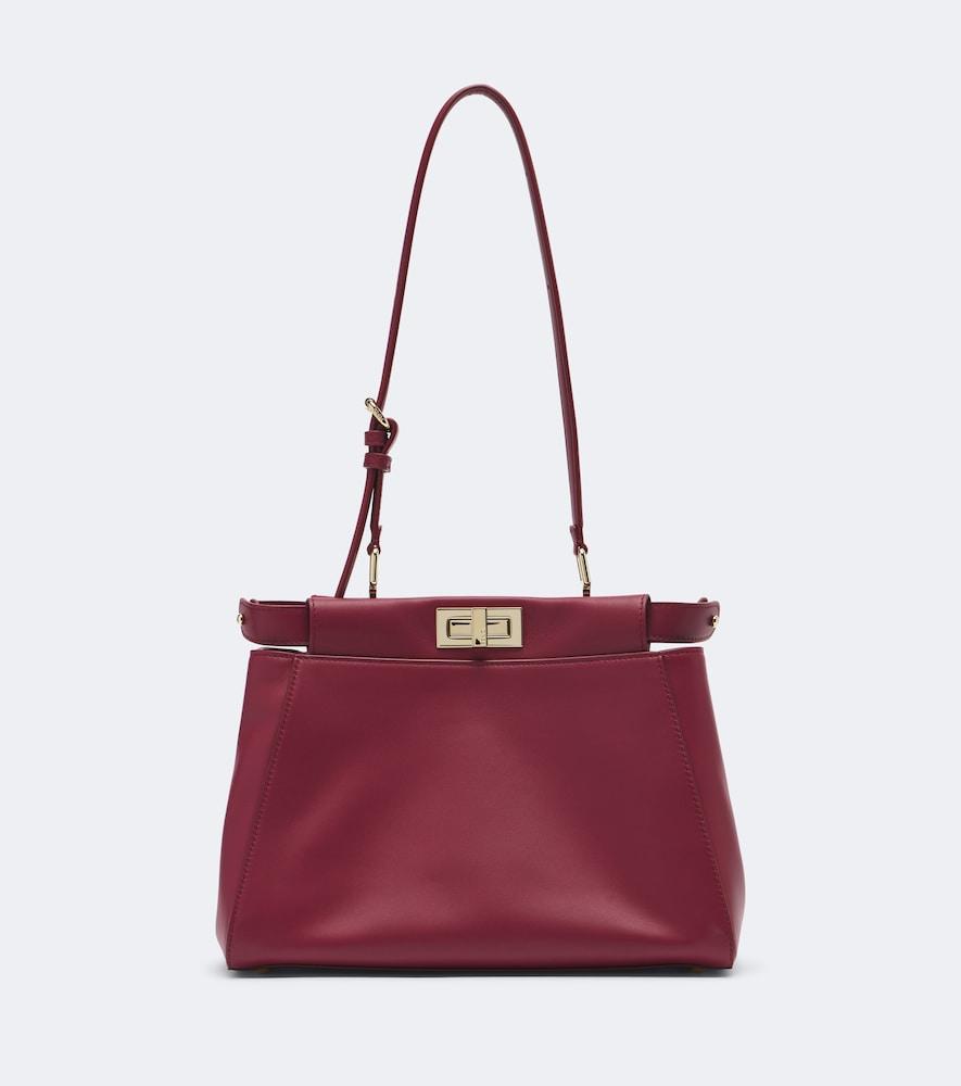 fendi peekaboo small leather tote bag