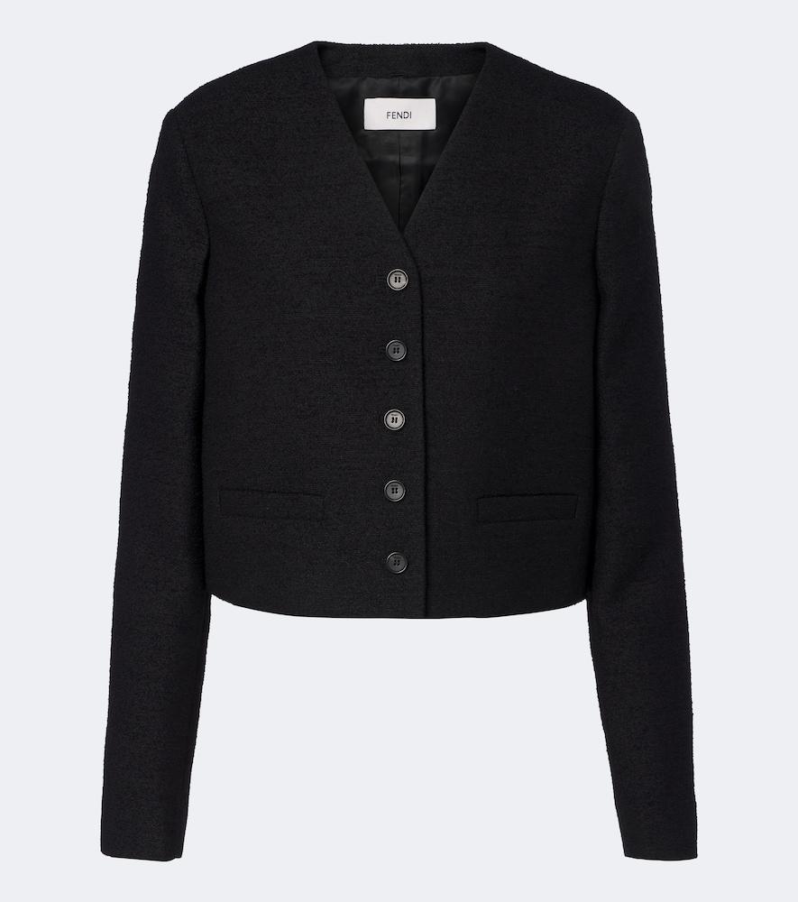 fendi wool-blend bouclé jacket