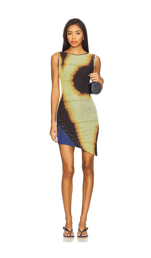 feners caracola dress in black,lemon. - size l (also in s, xs, m, xl)