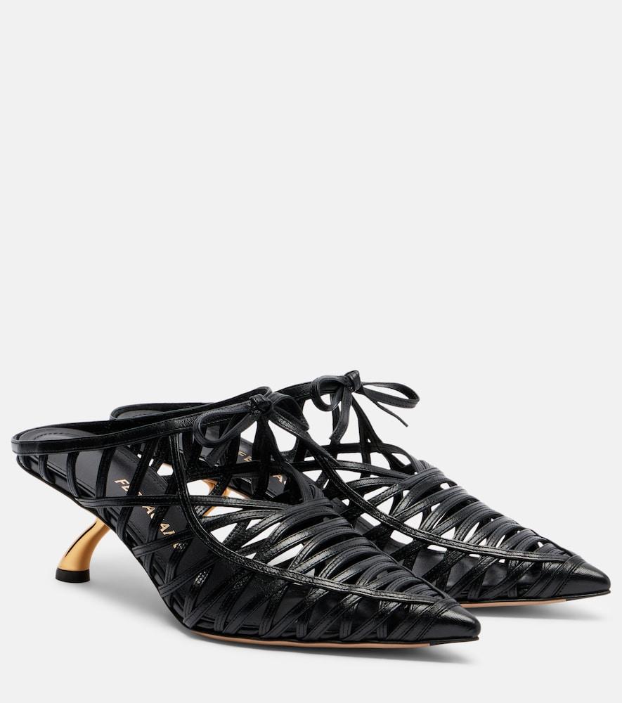ferragamo cirry leather mules