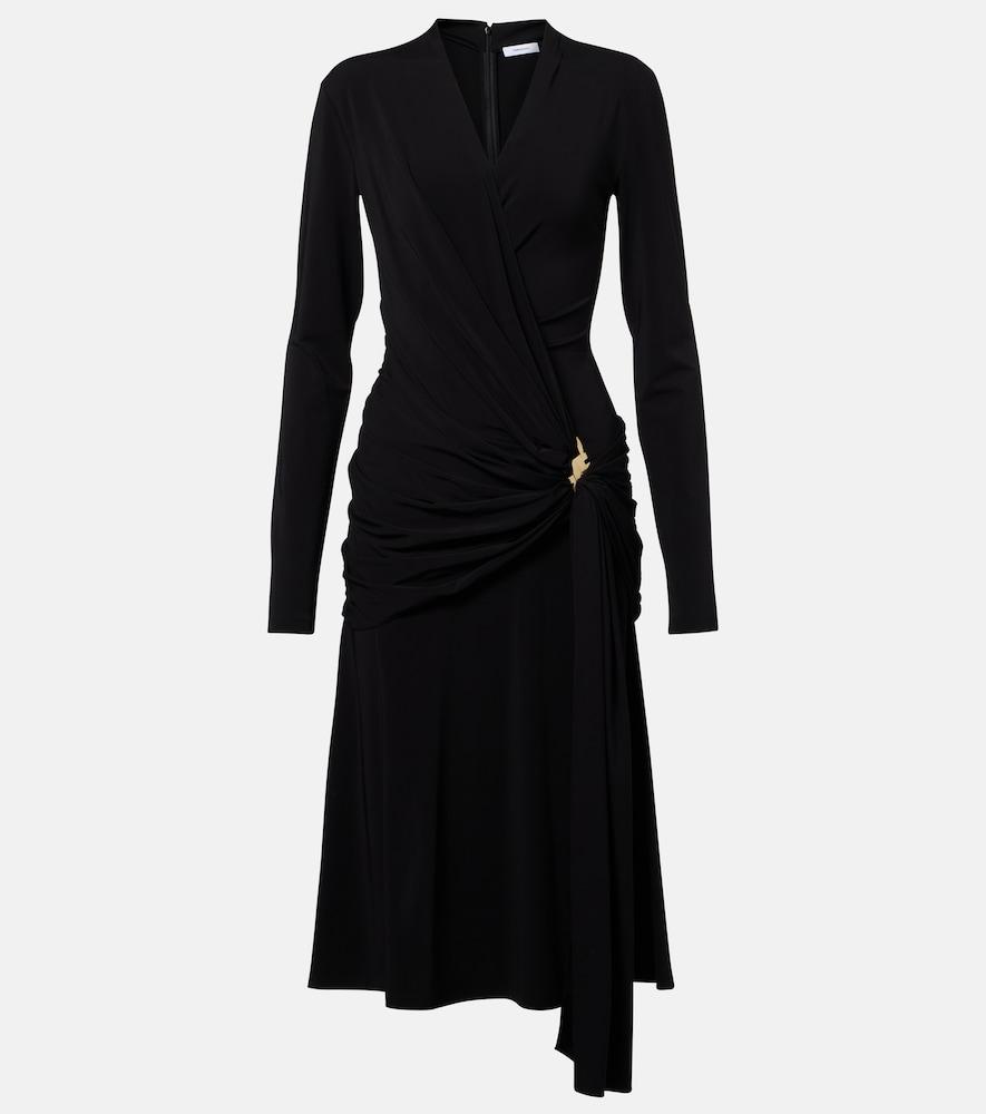 ferragamo draped jersey midi dress