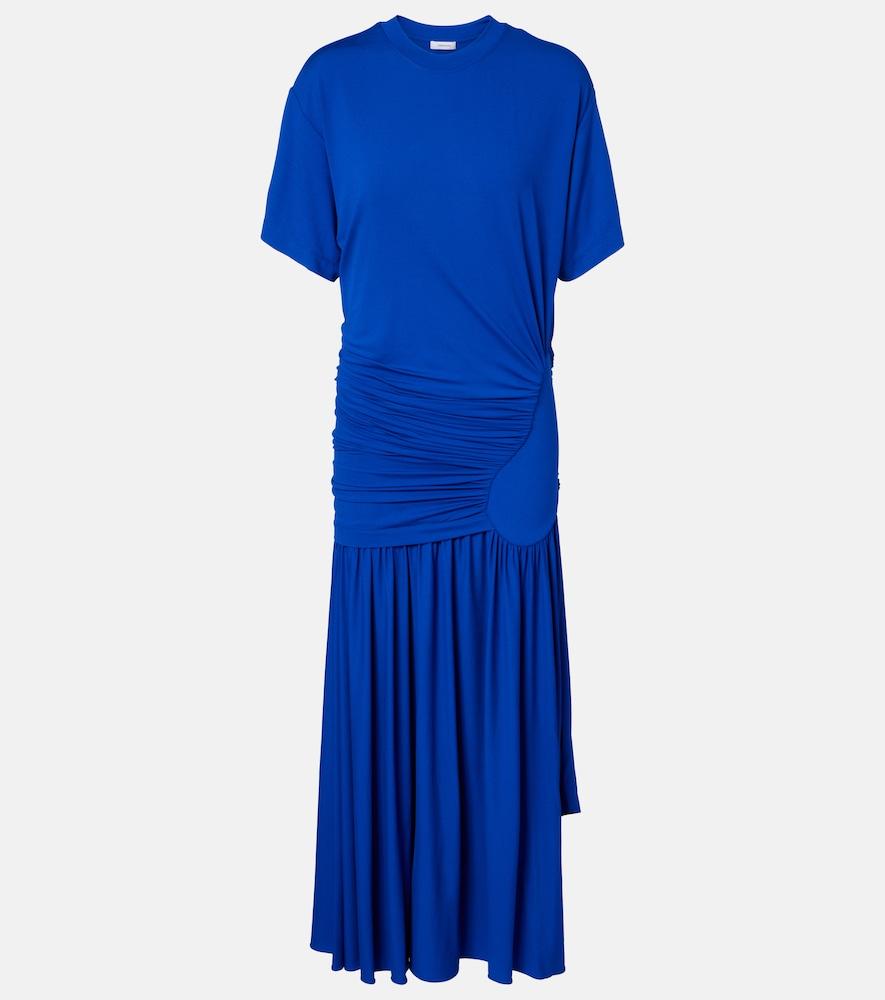 ferragamo draped jersey t-shirt dress