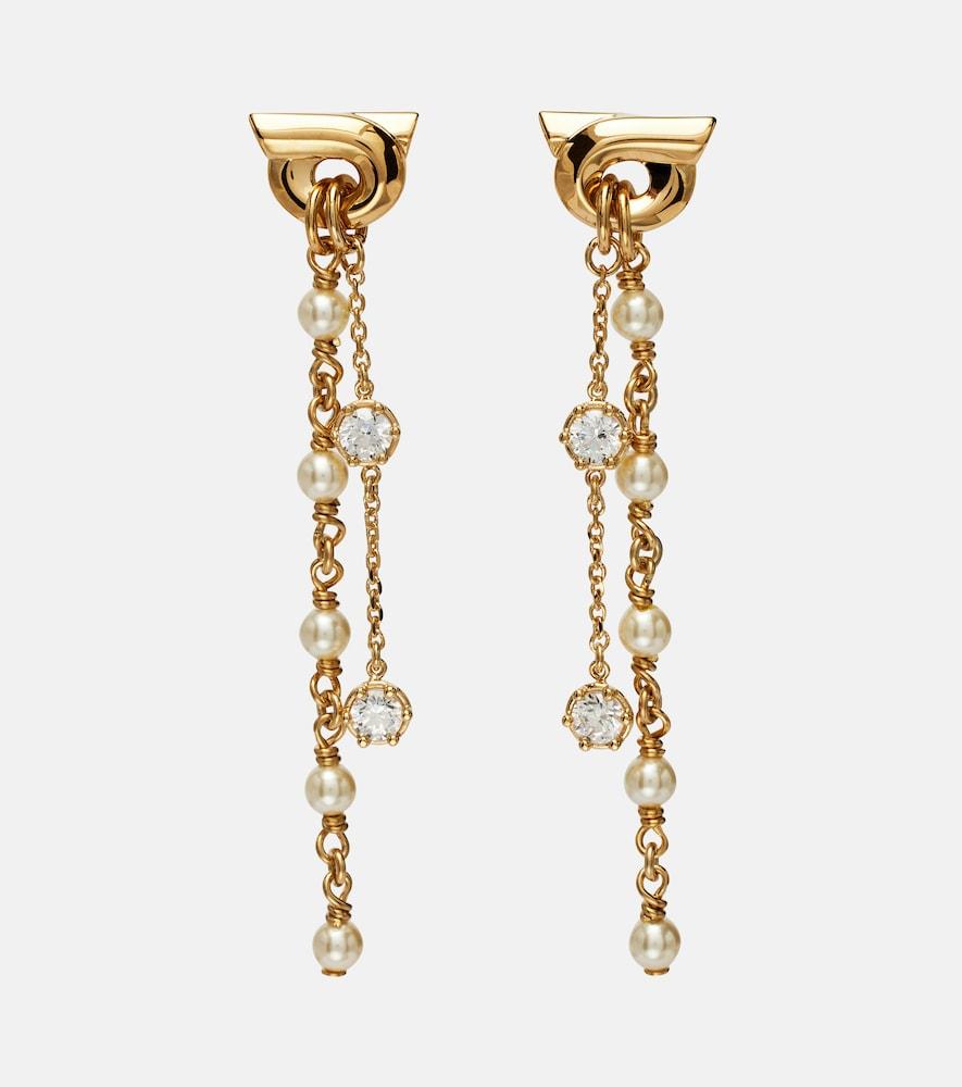 ferragamo gancini embellished drop earrings
