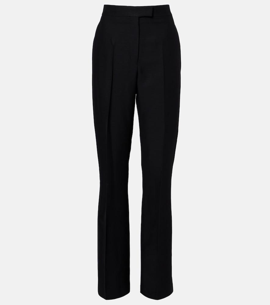 ferragamo high-rise faille straight pants