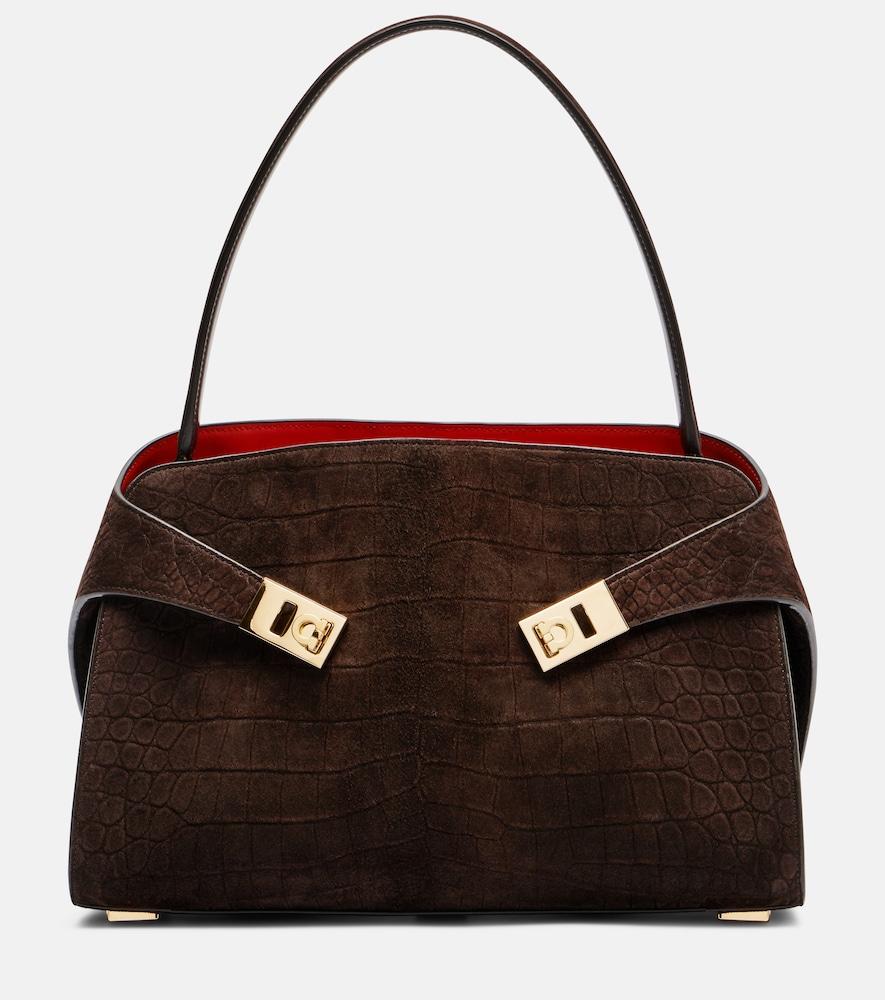 ferragamo hug small suede shoulder bag