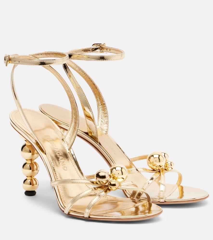 ferragamo karina metallic leather sandals