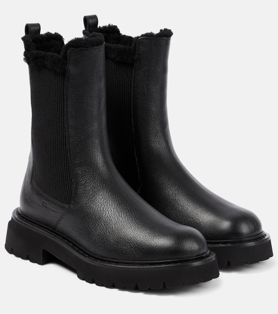 ferragamo leather ankle boots