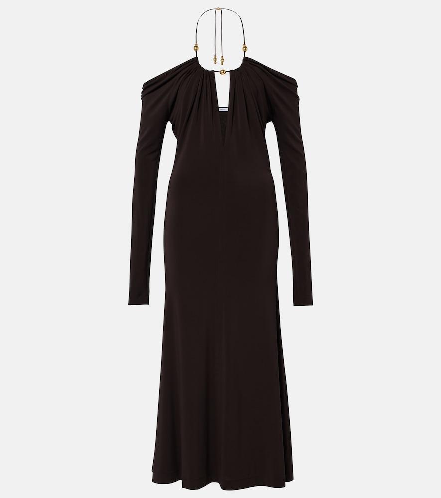 ferragamo off-shoulder midi dress