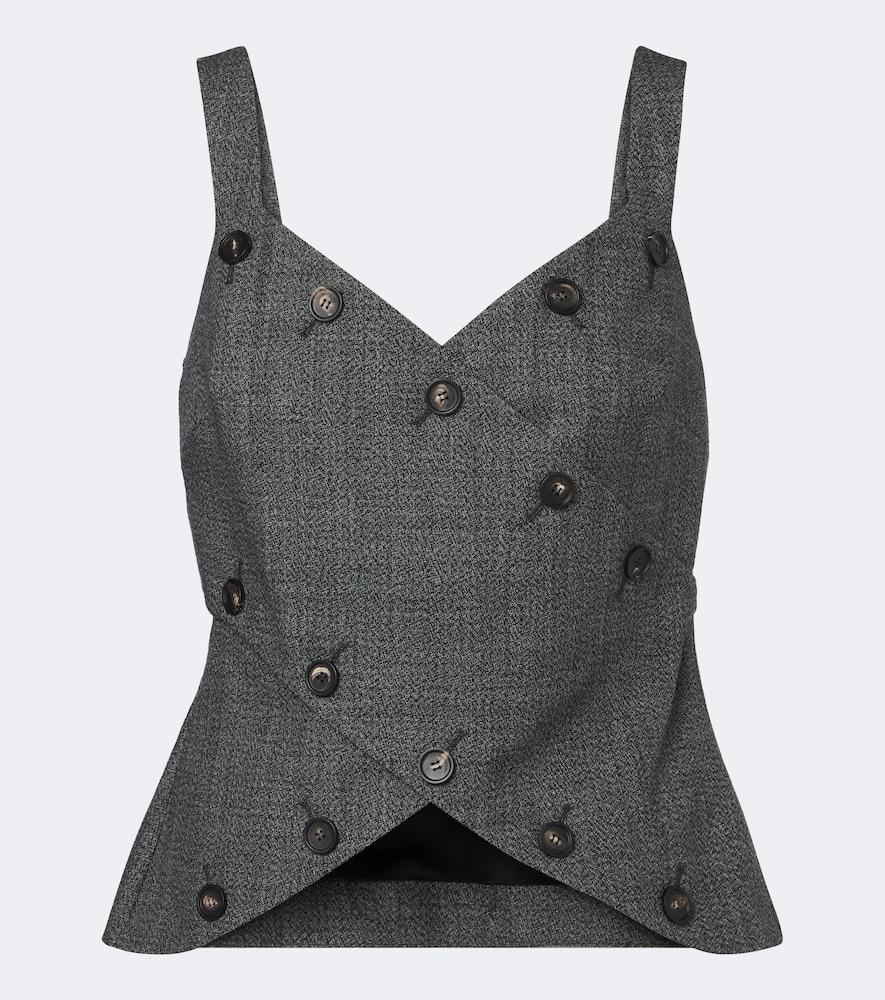 ferragamo paneled virgin wool top
