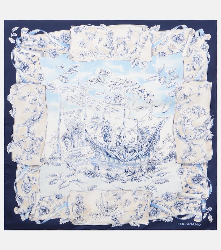ferragamo printed silk scarf