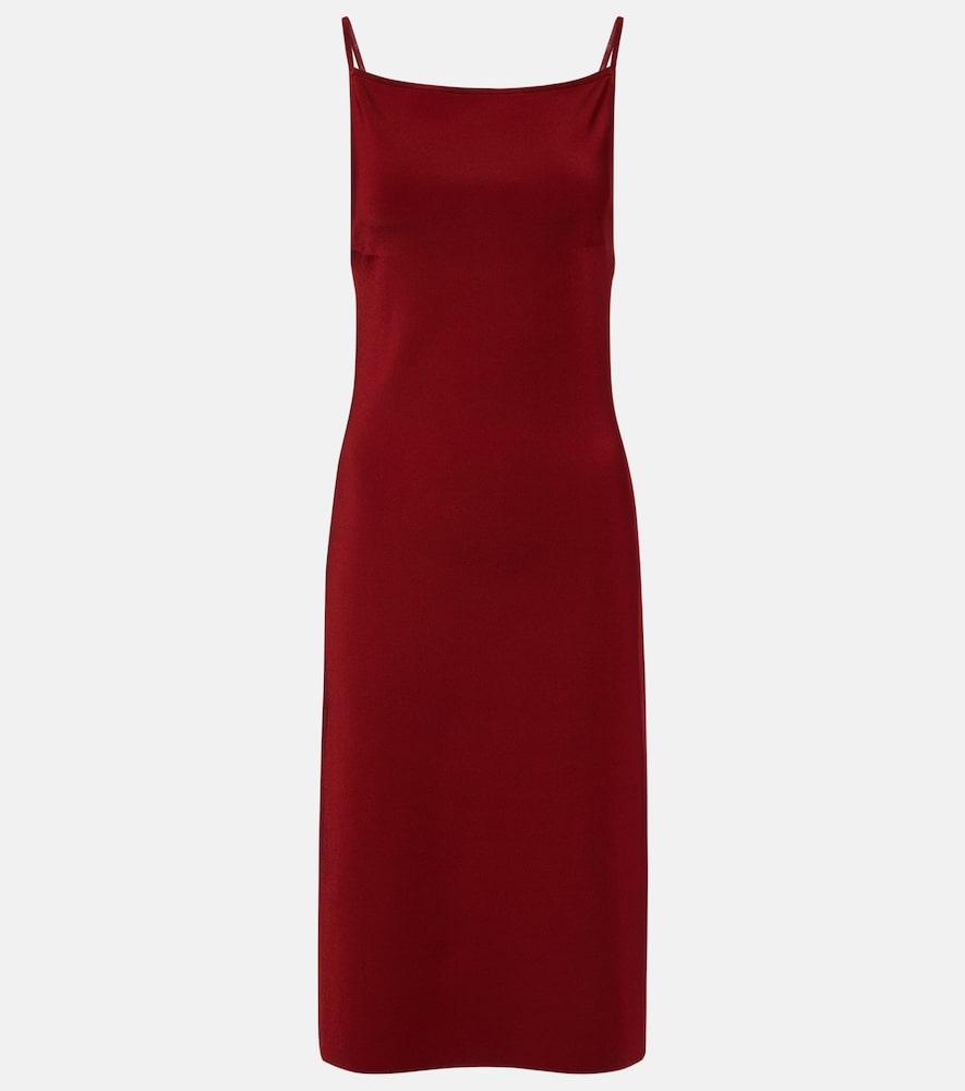 ferragamo ribbed-knit jersey midi dress