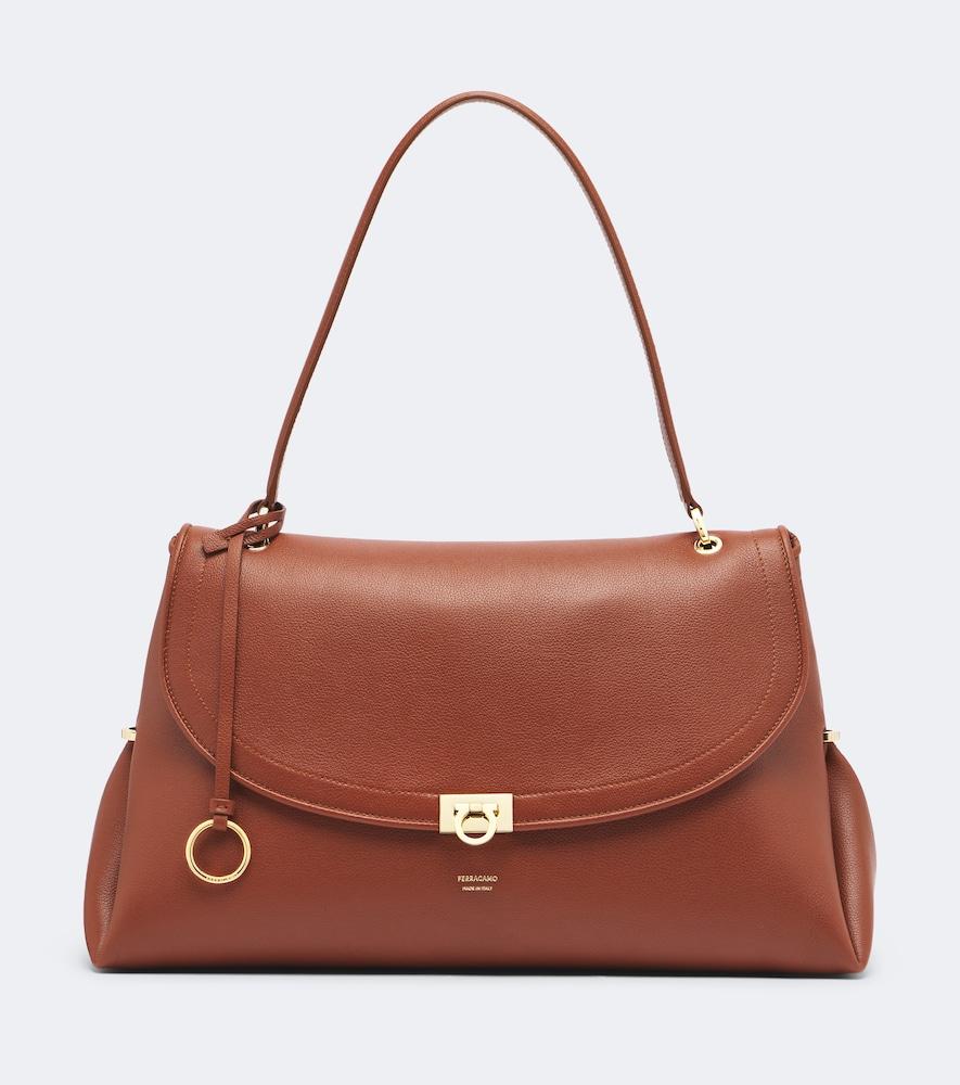 ferragamo sofia large leather shoulder bag