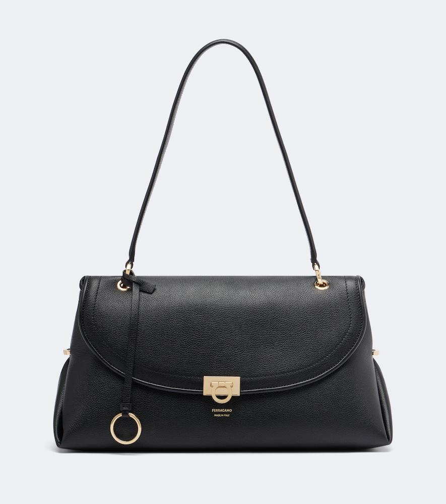 ferragamo sophia medium leather shoulder bag