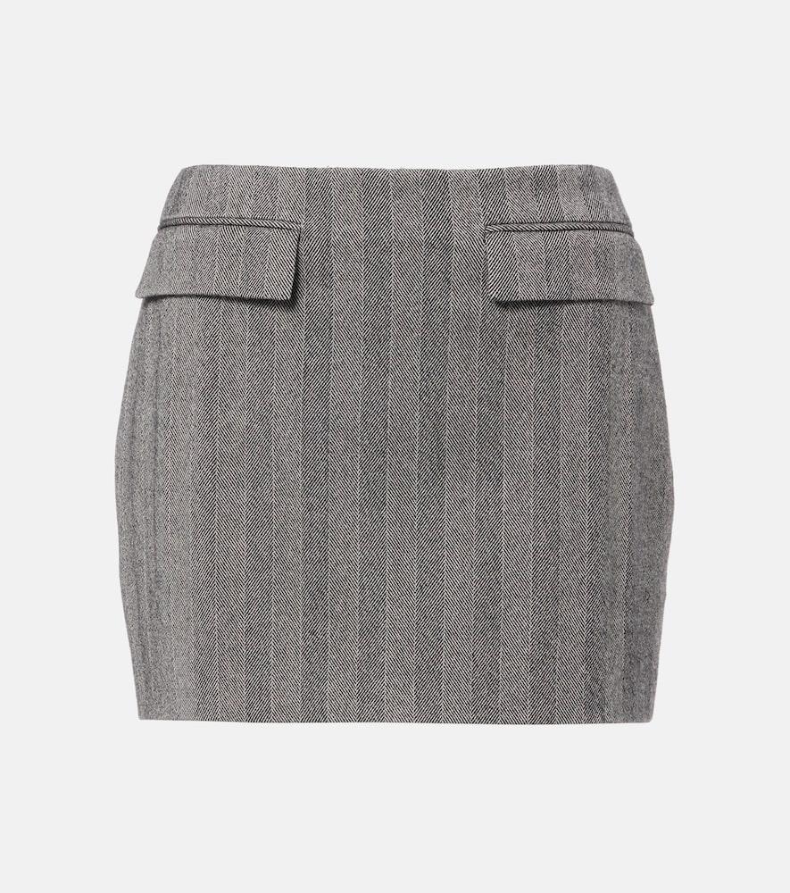 ferragamo striped wool-blend miniskirt