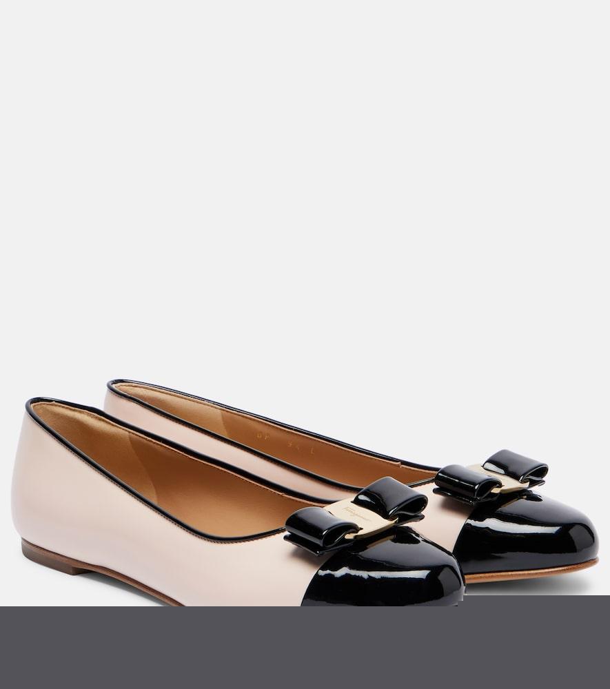 ferragamo varina leather ballet flats