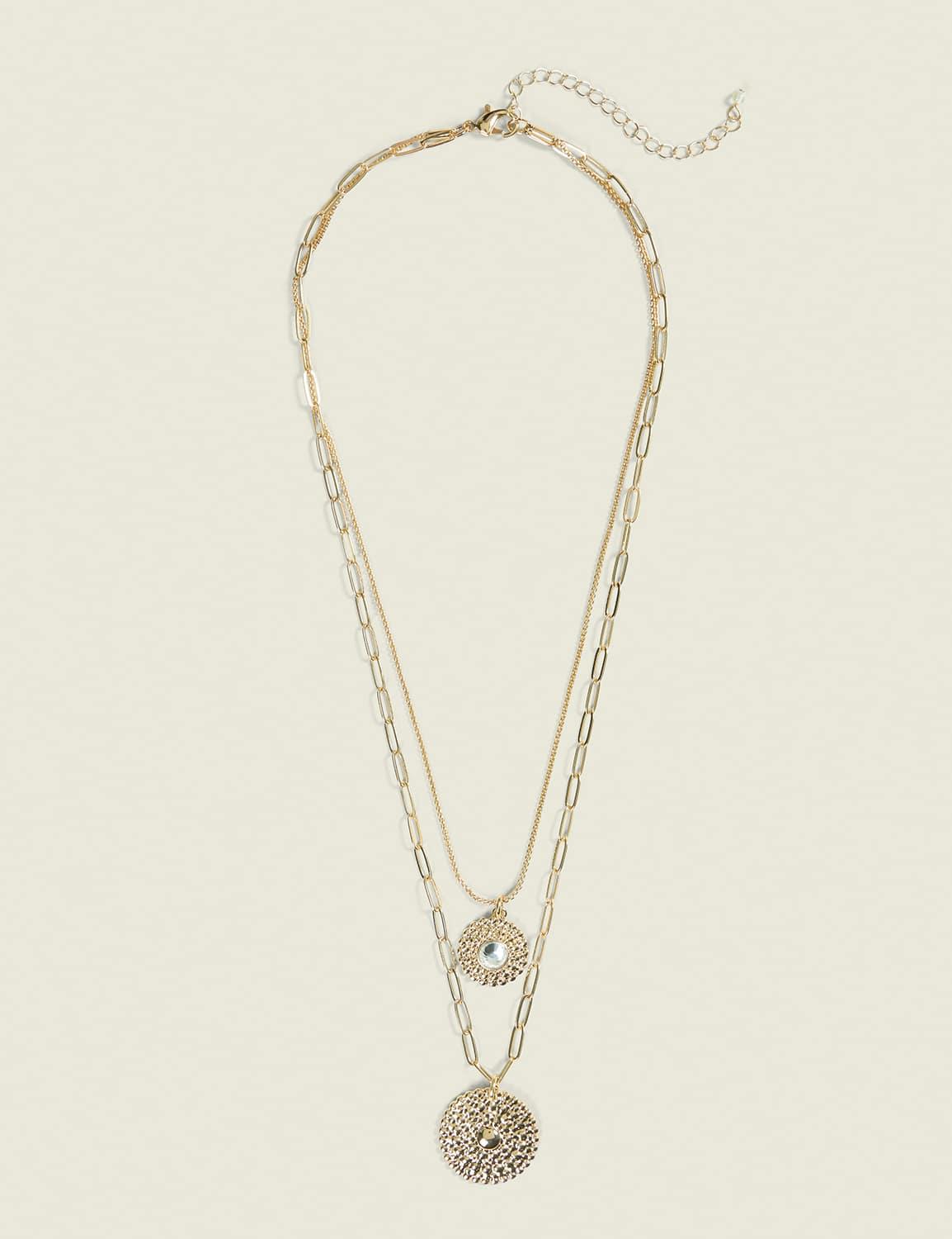 filigree double-circle multi-layer necklace