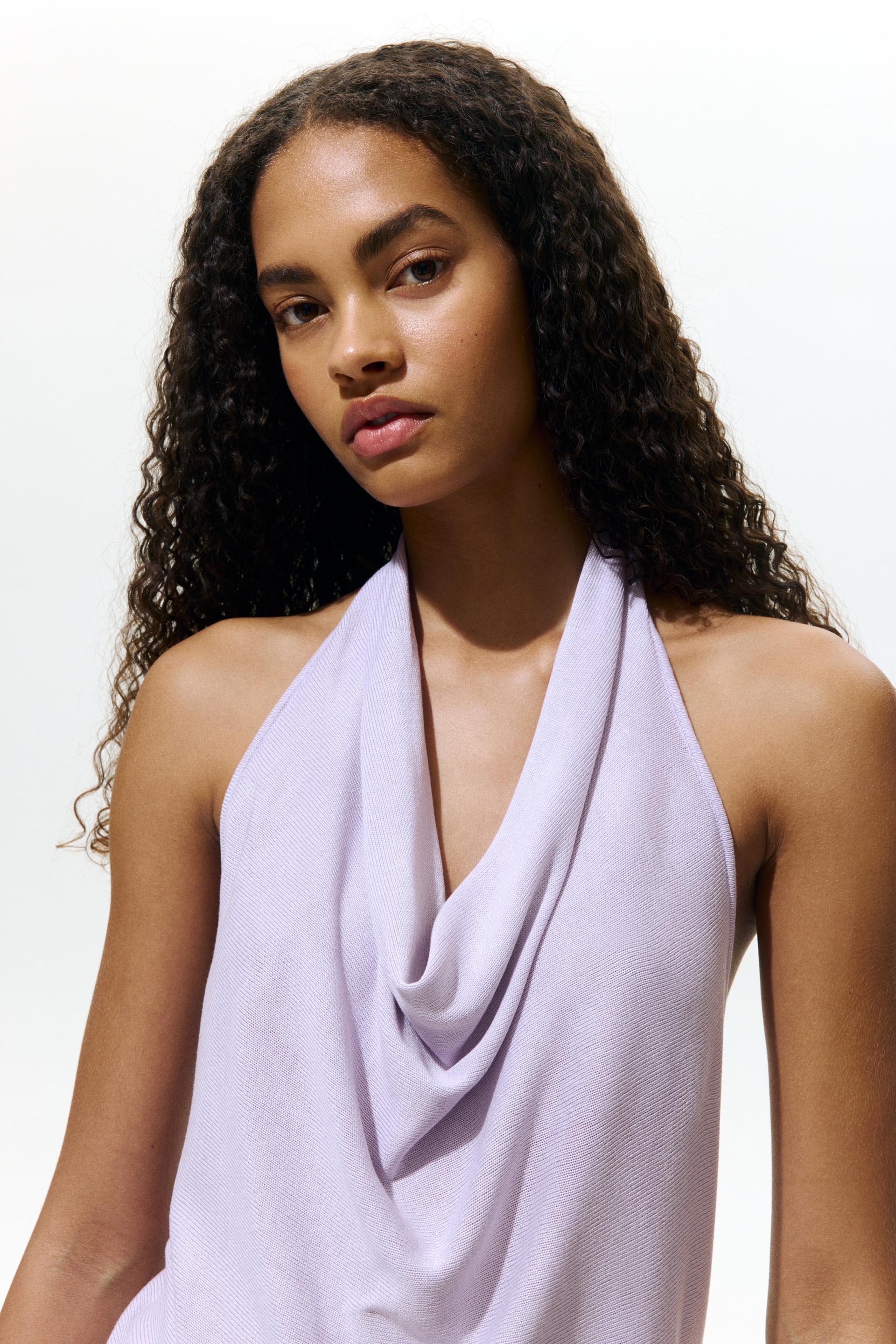fine-knit halterneck top