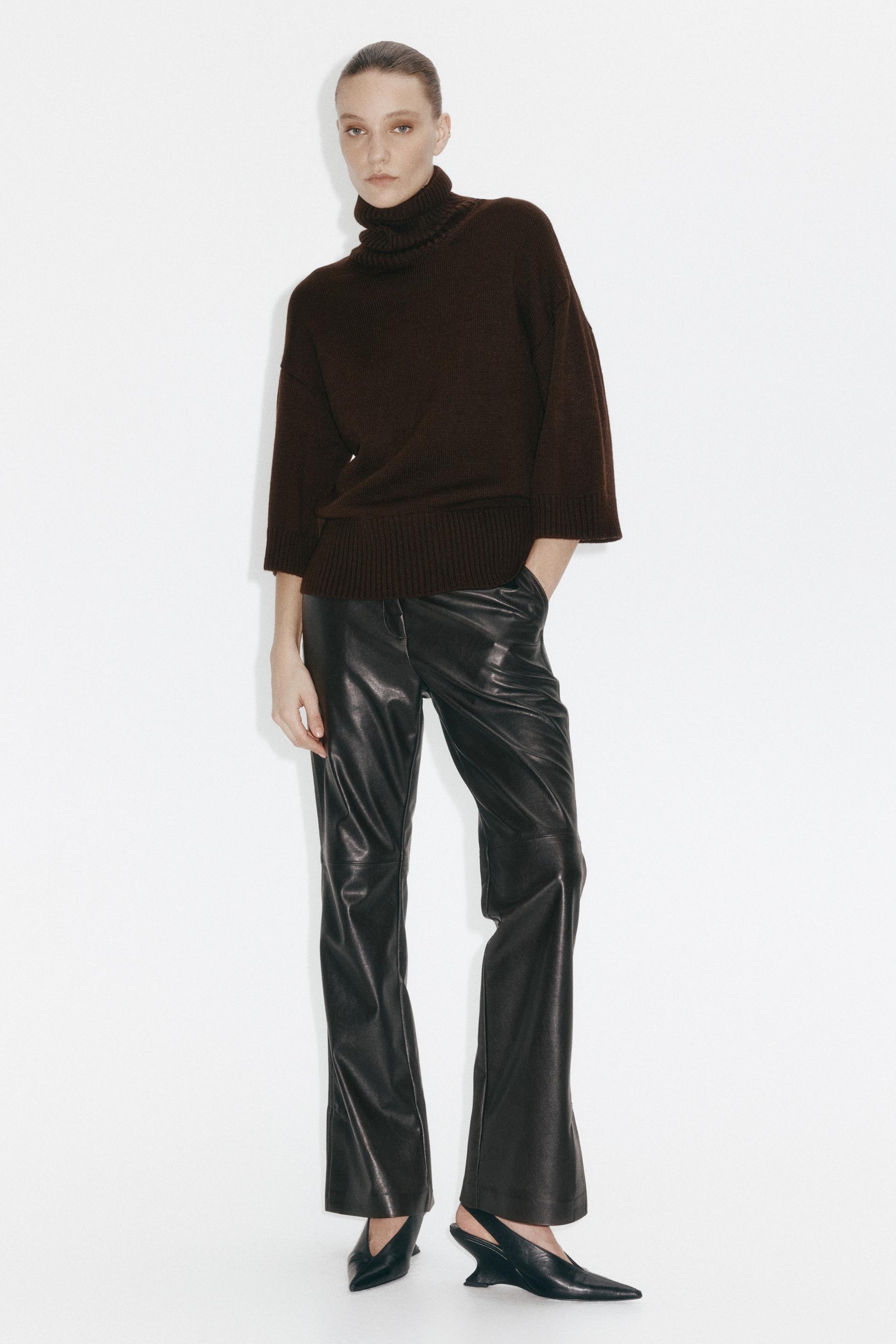 fine-knit turtleneck sweater