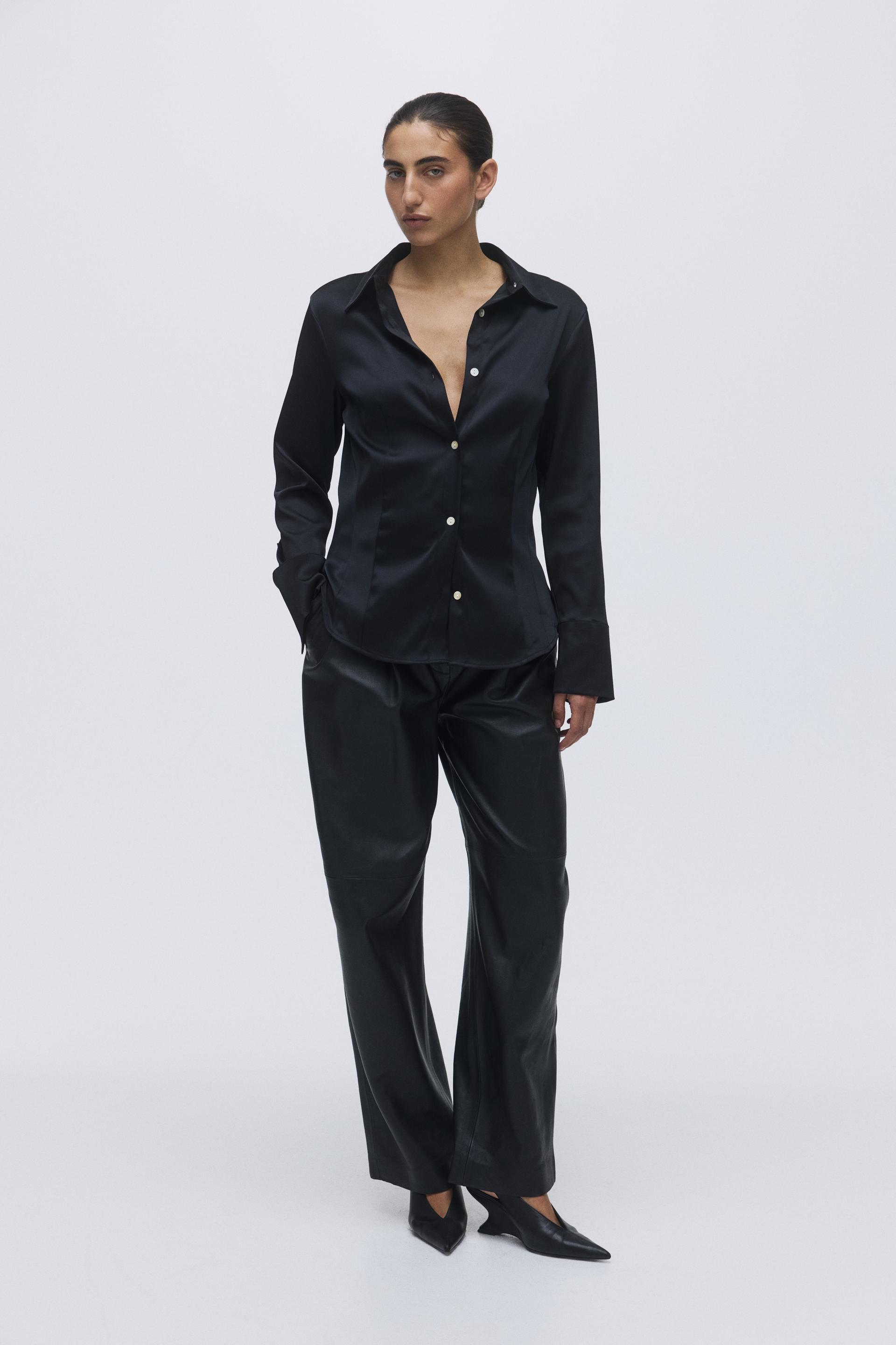 fitted twill shirt