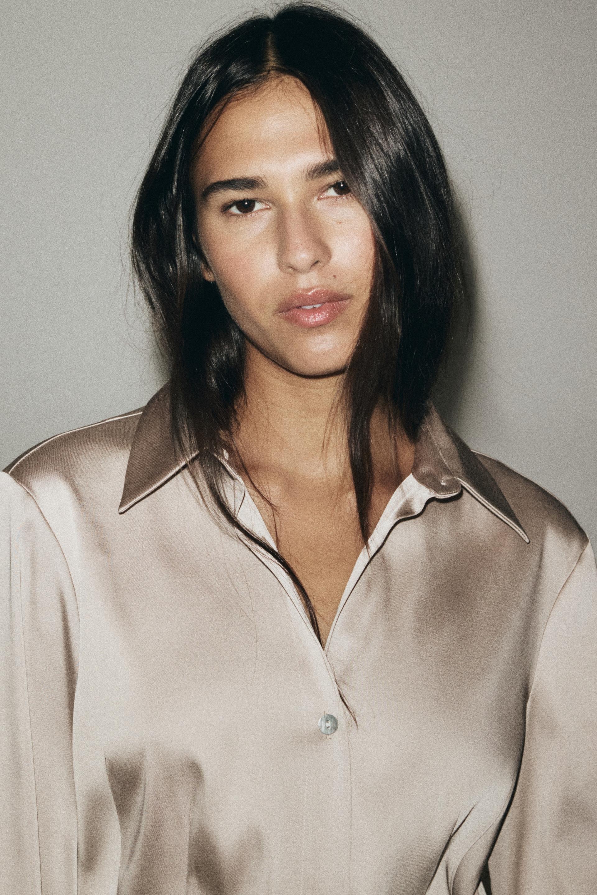 fitted twill shirt