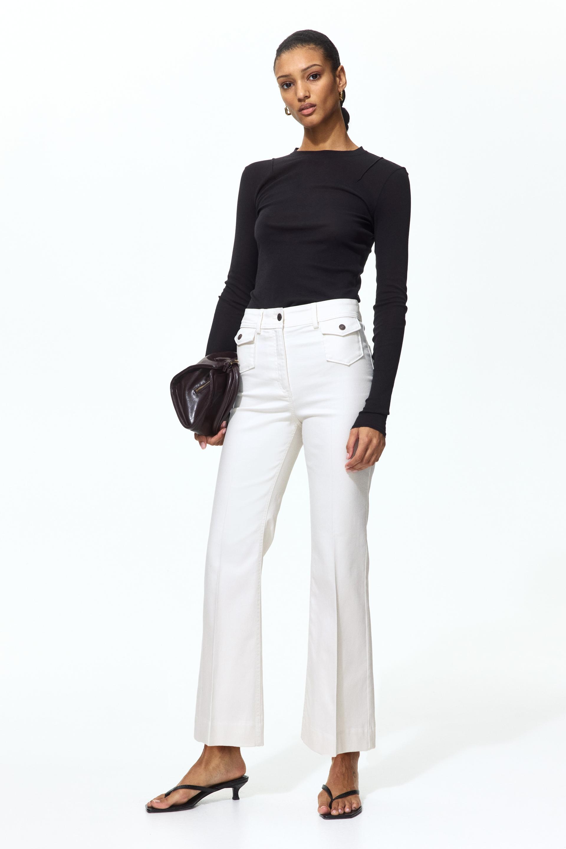 flared ankle-length trousers