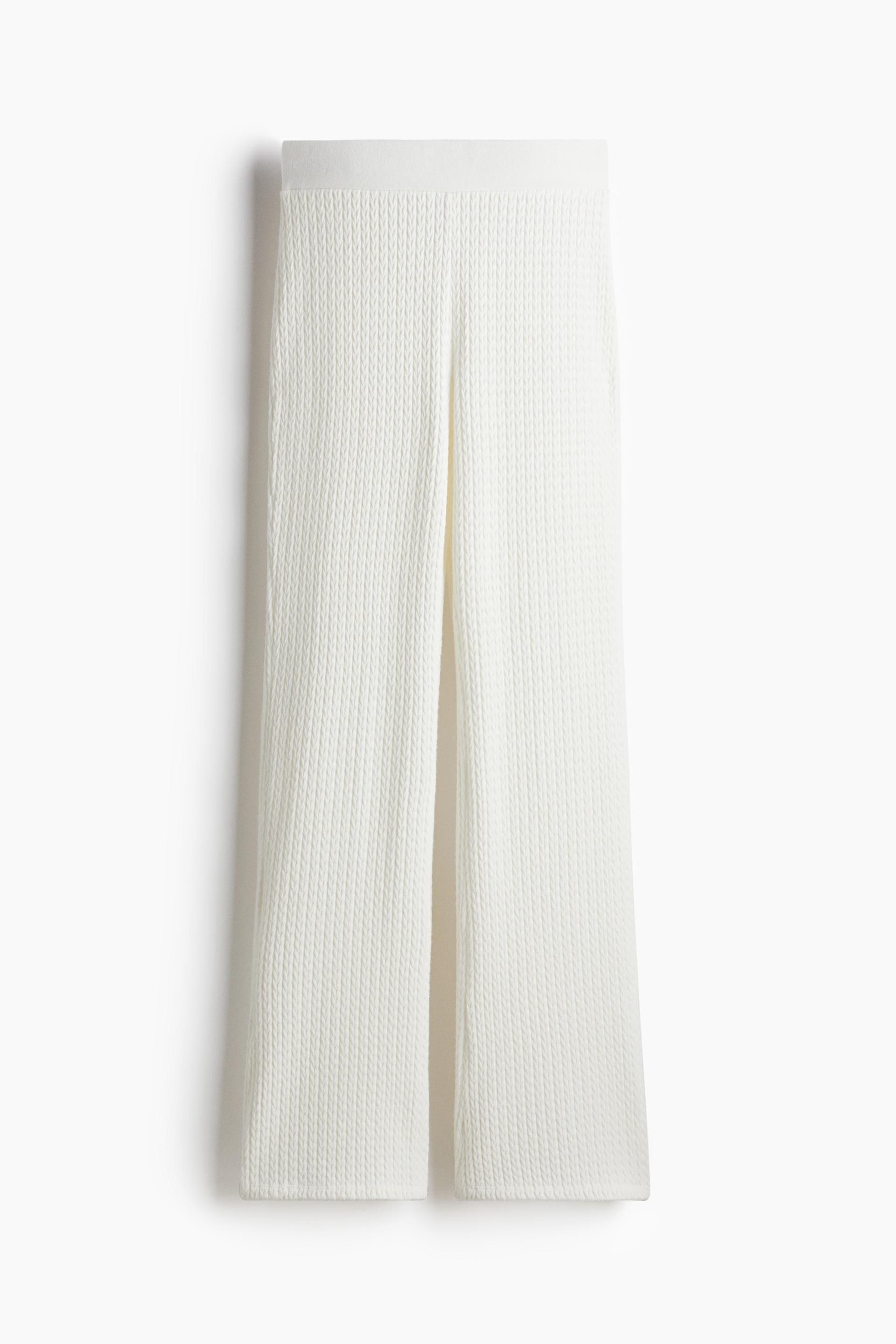 flared cable-knit-look pants