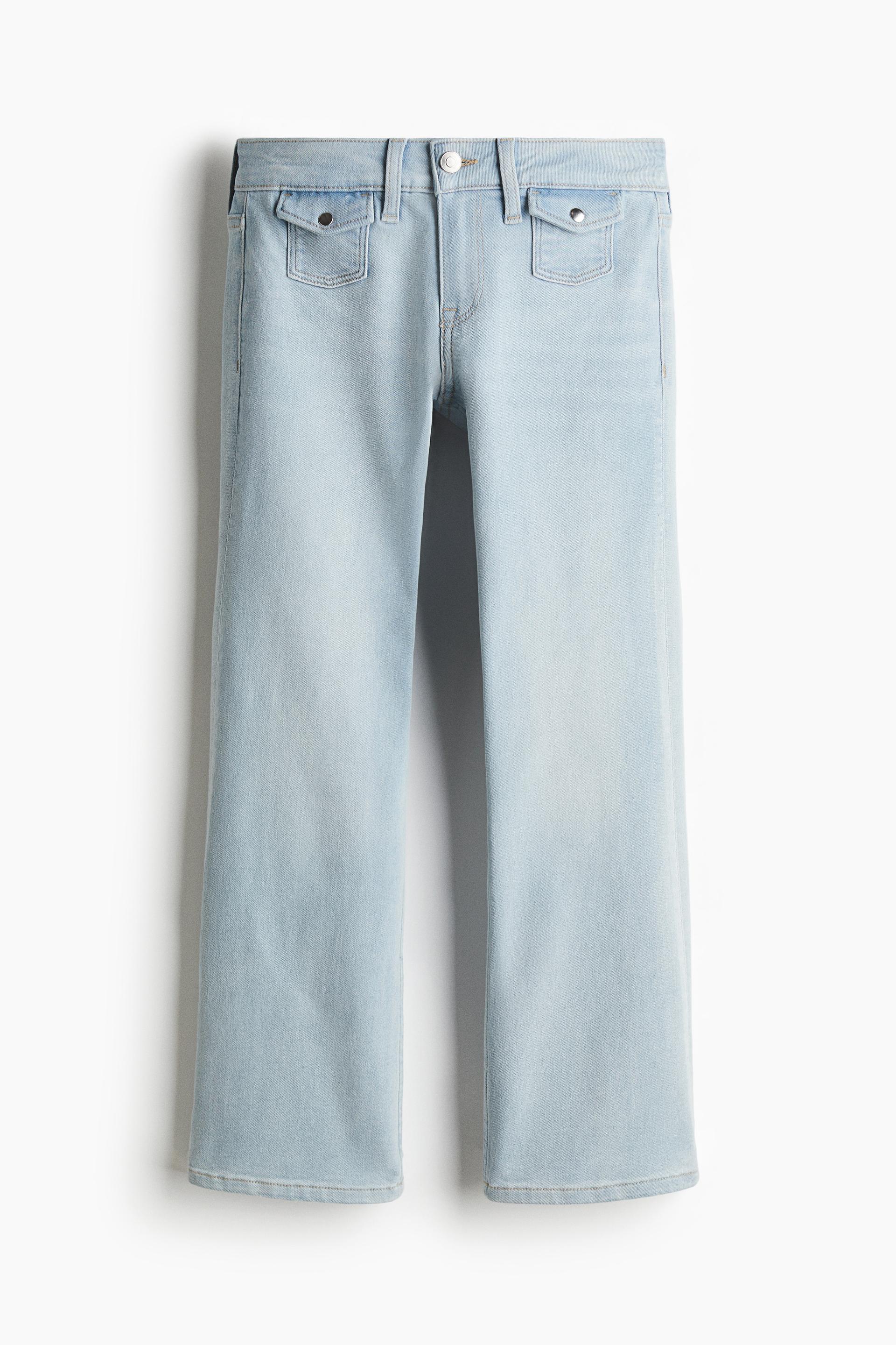 flared low ankle jeans