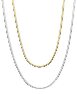 flat herringbone chain necklace 1 1 4mm in 14k yellow or white gold