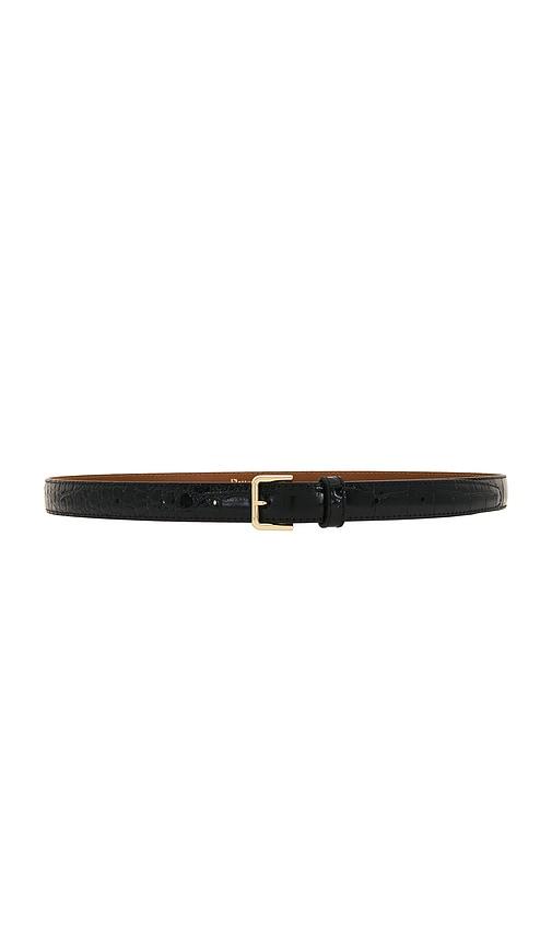 flattered barbara belt in black croc leather in black. - size m/l (also in xs/s)