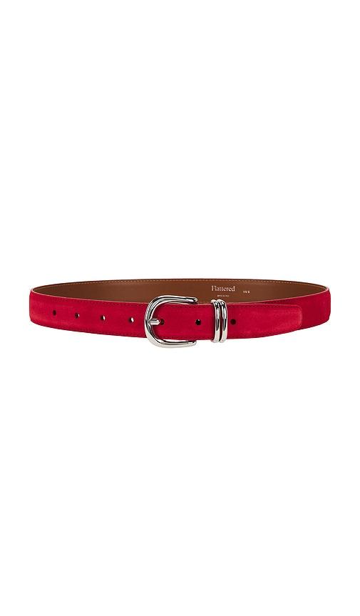 flattered beatrice suede belt in red. - size m/l (also in xs/s)