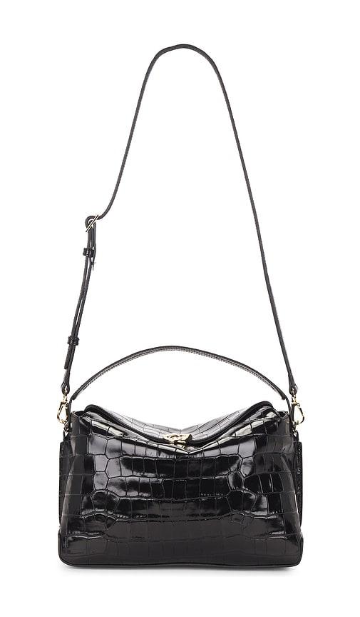 flattered hanna grande top handle bag in black.