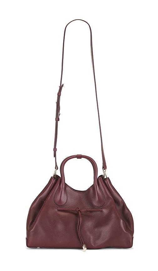 flattered maris tote bag in burgundy.