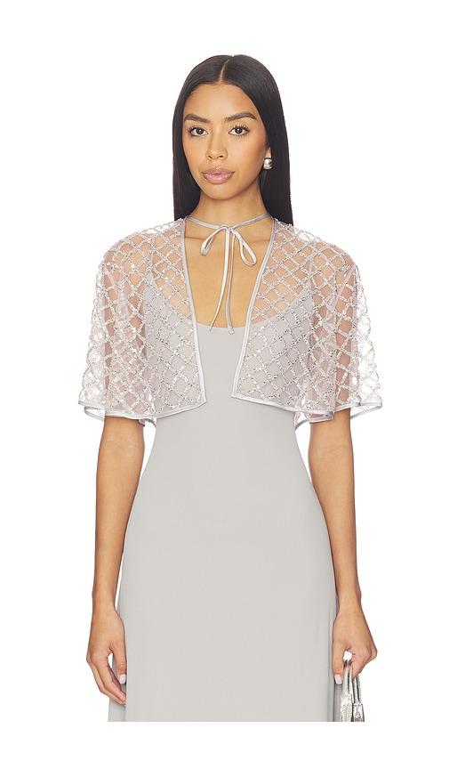 fleur du mal embellished cape in metallic silver. - size l (also in m)