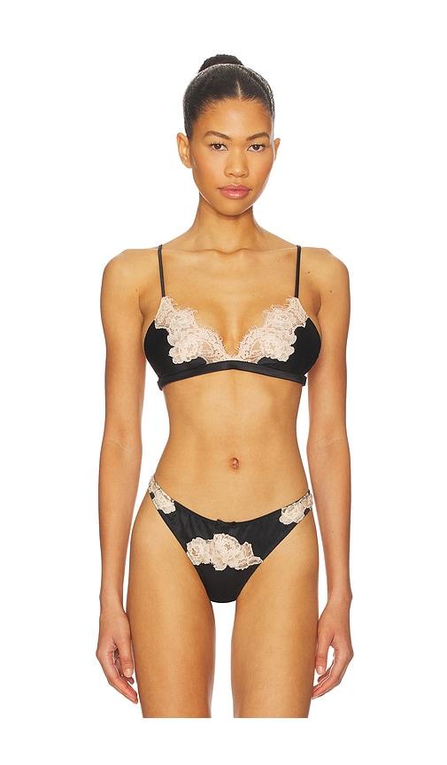 fleur du mal juliet lace triangle bra in black. - size s (also in xs)