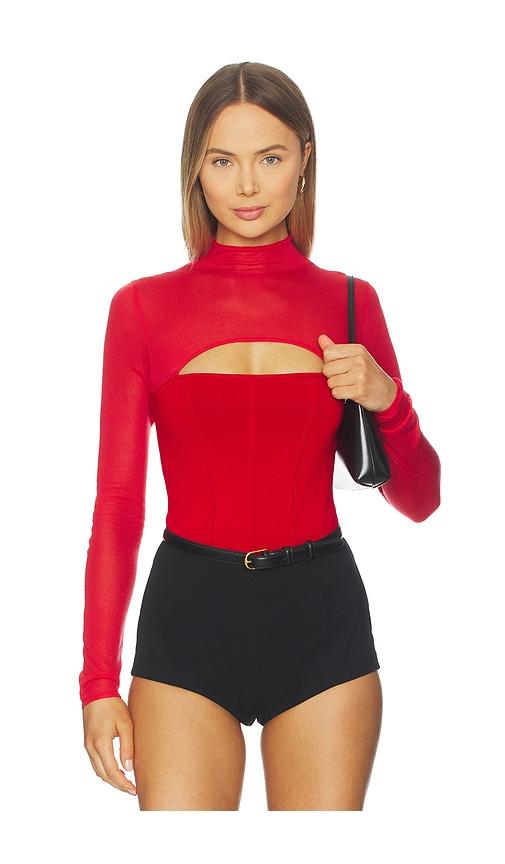 fleur du mal kate bodyuit in red. - size l (also in s, xs, m)