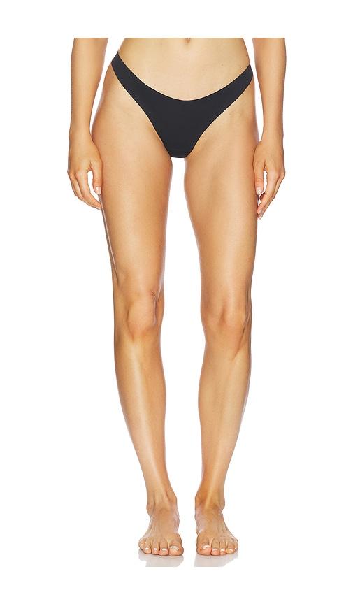fleur du mal le stretch micro multifit thong in black. - size 4 (also in 5)