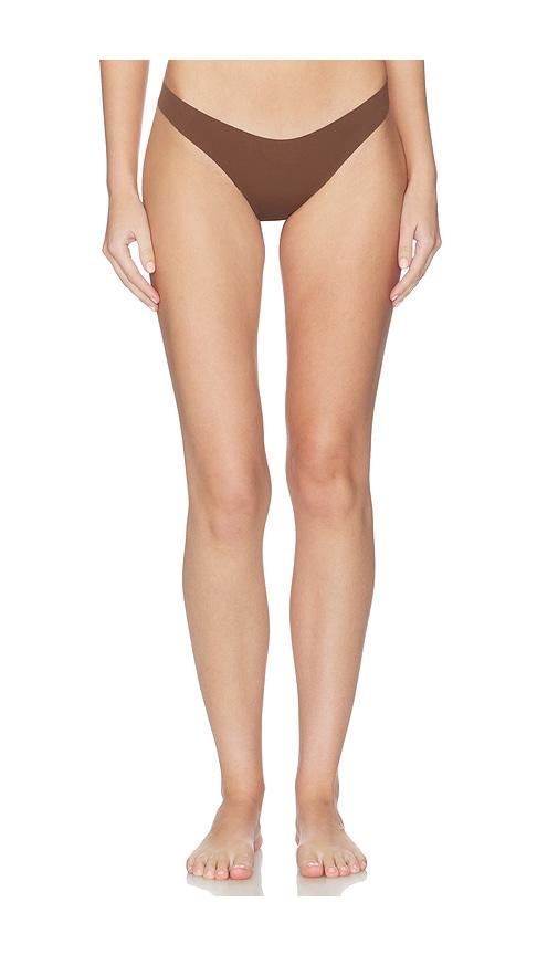 fleur du mal le stretch micro thong in brown. - size 1 (also in 2, 3, 4, 5)