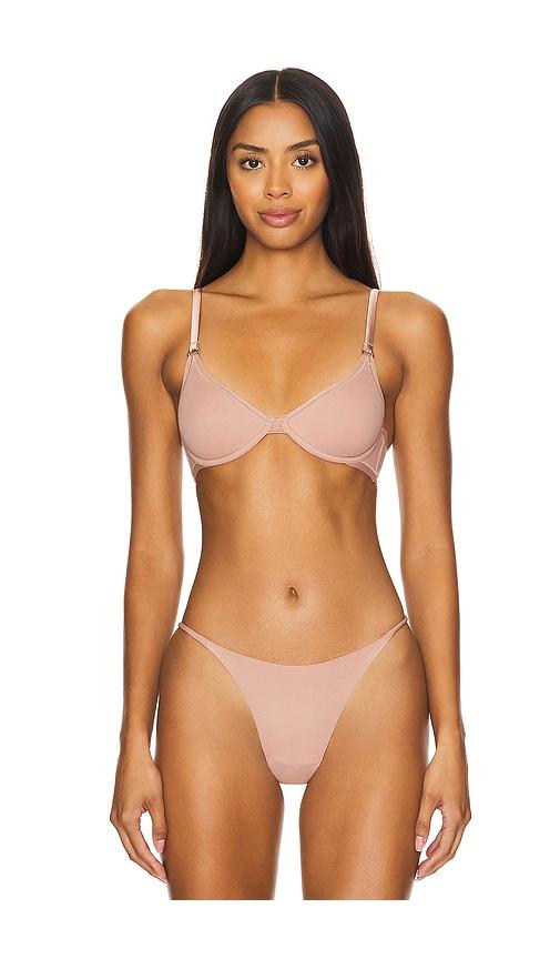 fleur du mal le stretch multifit micro unlined balconette in tan. - size 32d (also in 34b, 34c, 36c, 36d)