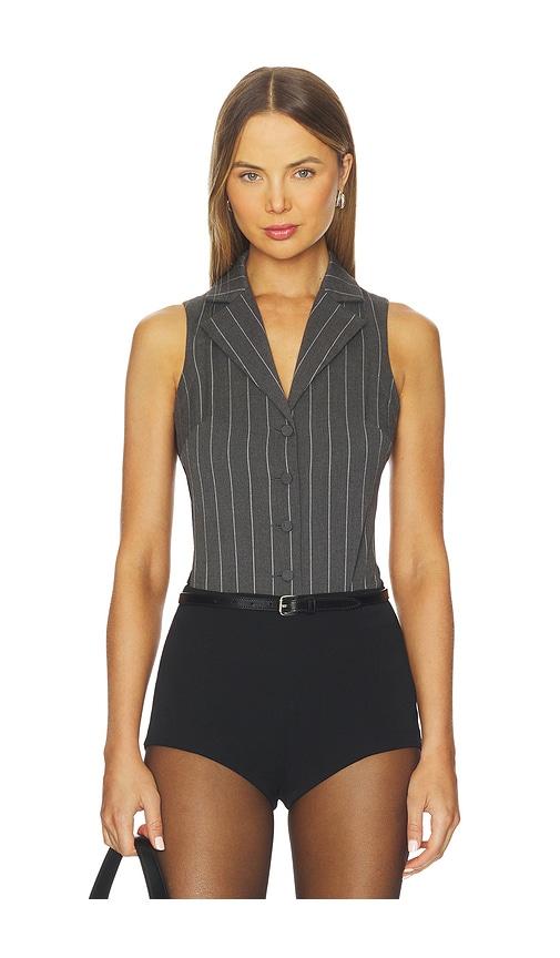fleur du mal maxwell bodysuit in grey. - size m (also in s)